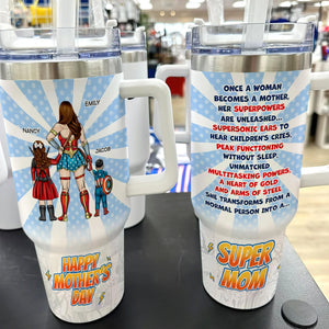Super Mom Tumbler - Personalized Gifts For Happy Mother's Day-Homacus