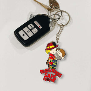 Personalized Gifts For Couple Keychain Firefighter Couple 051OHMH180125HG-Homacus