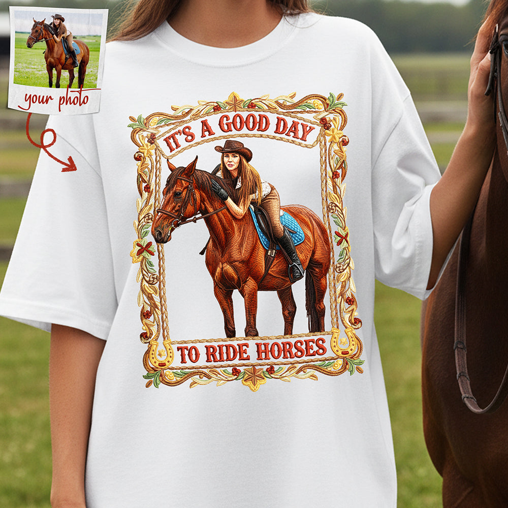 Horse Riding Shirt – Custom Photo Gifts For Horse Lovers 03nata181225-Homacus