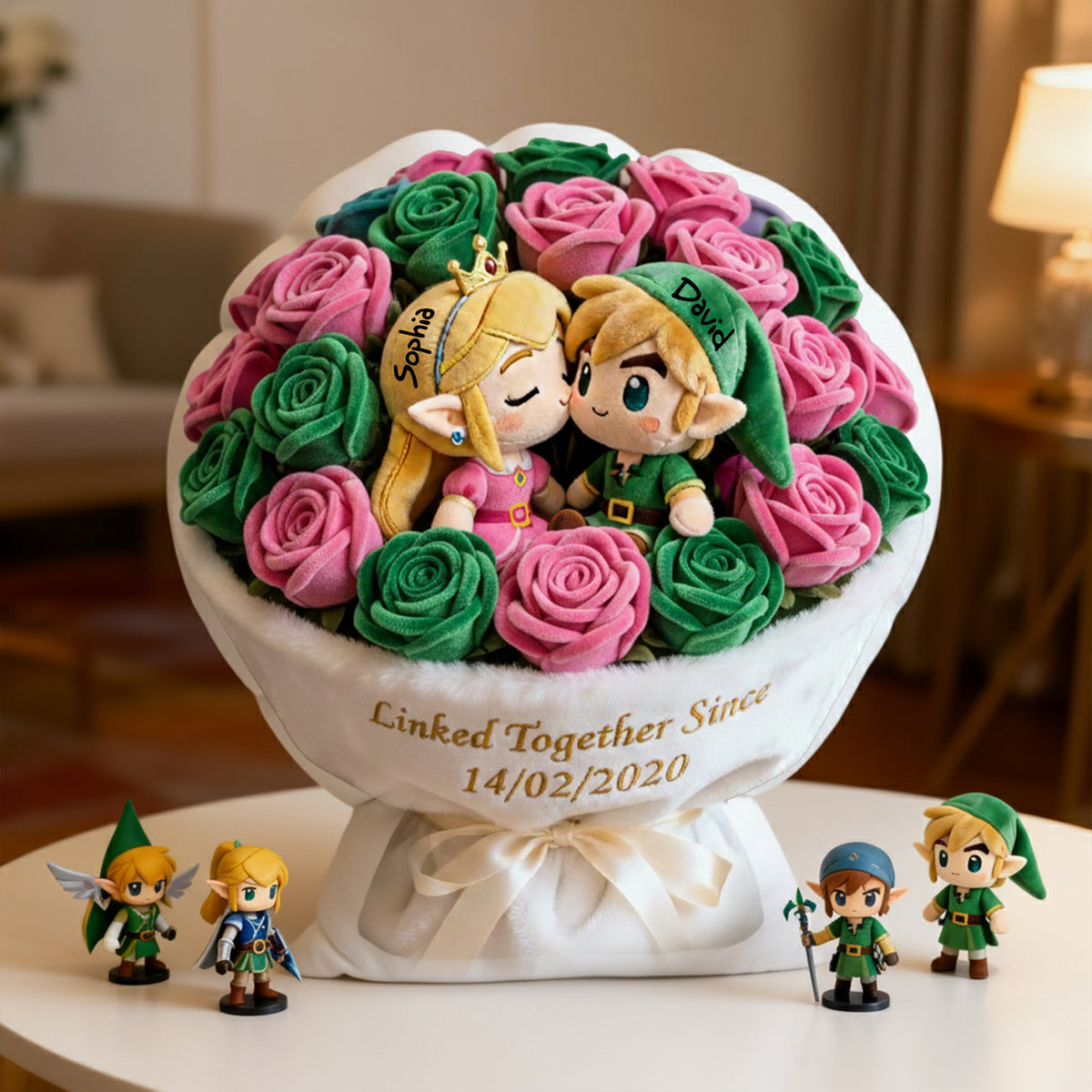 Blooming Hearts Shape Pillow - Personalized Gifts For Couple 04TGLU020226-Homacus