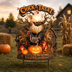 Spooky Farm Halloween Chick Yard Sign - Personalized Gifts For Halloween 071padh120826-Homacus