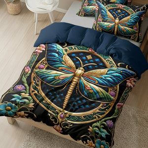 Enchanted Dragonfly Garden Quilt Bed Set Quilt Bed Set Gift For Dragonfly Lovers 05HULU200125-Homacus
