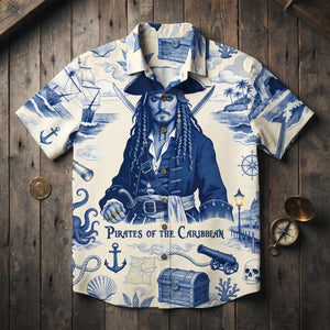 Ocean Voyager Toile De Jouy Hawaiian Shirt - Personalized Gifts 04pgdt160726-Homacus