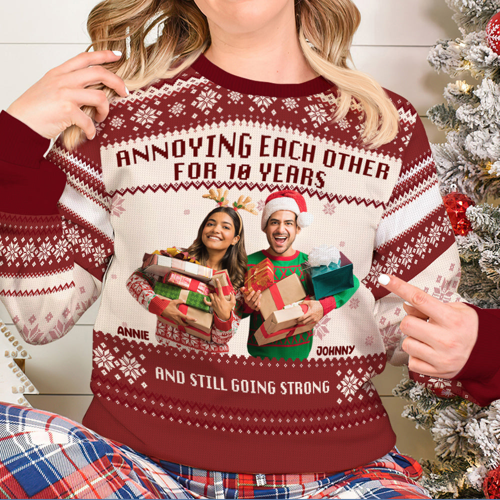 Custom Photo Gifts For Couple Christmas Ugly Sweater 01XQLU081024-Homacus