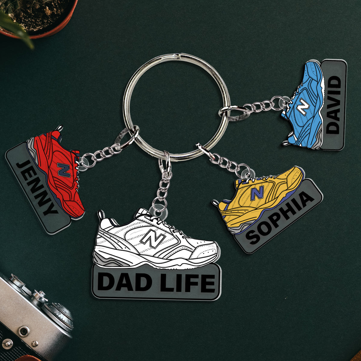 Personalized Gifts For Dad Keychain With Shoes Charms 01natn170524-Homacus