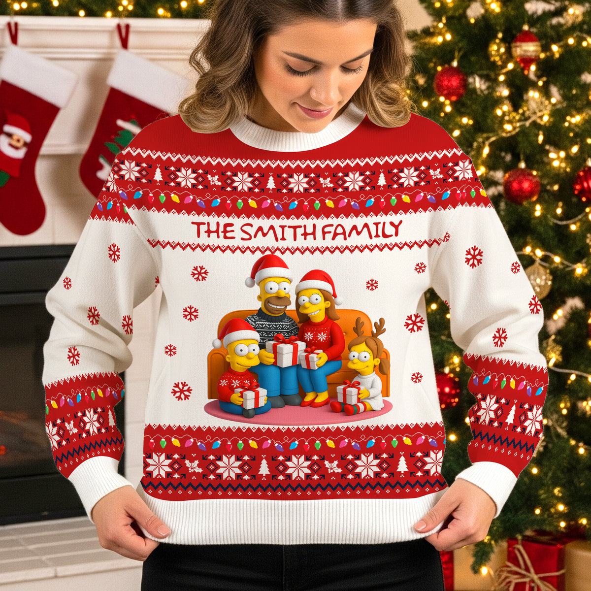 Custom Photo Christmas Gifts For Family Ugly Sweater 04natn250825-Homacus