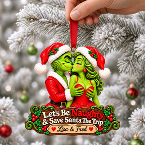 Mischievous Couple Christmas Ornament - Personalized Gifts For Couple 07tylu300926-Homacus