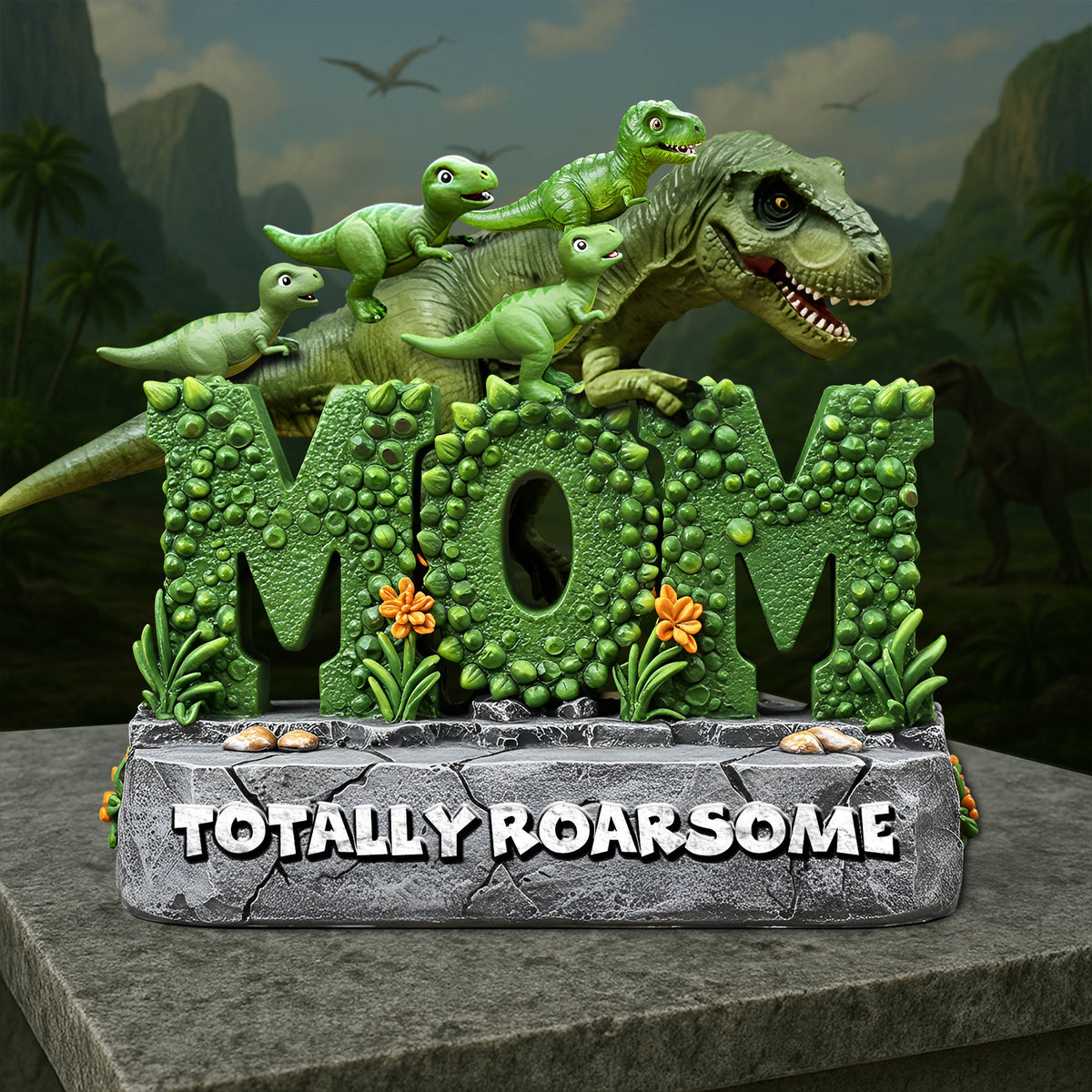 Dinosaur Mom Acrylic Plaque - Personalized Gifts For Mother 03QHLU220425-Homacus