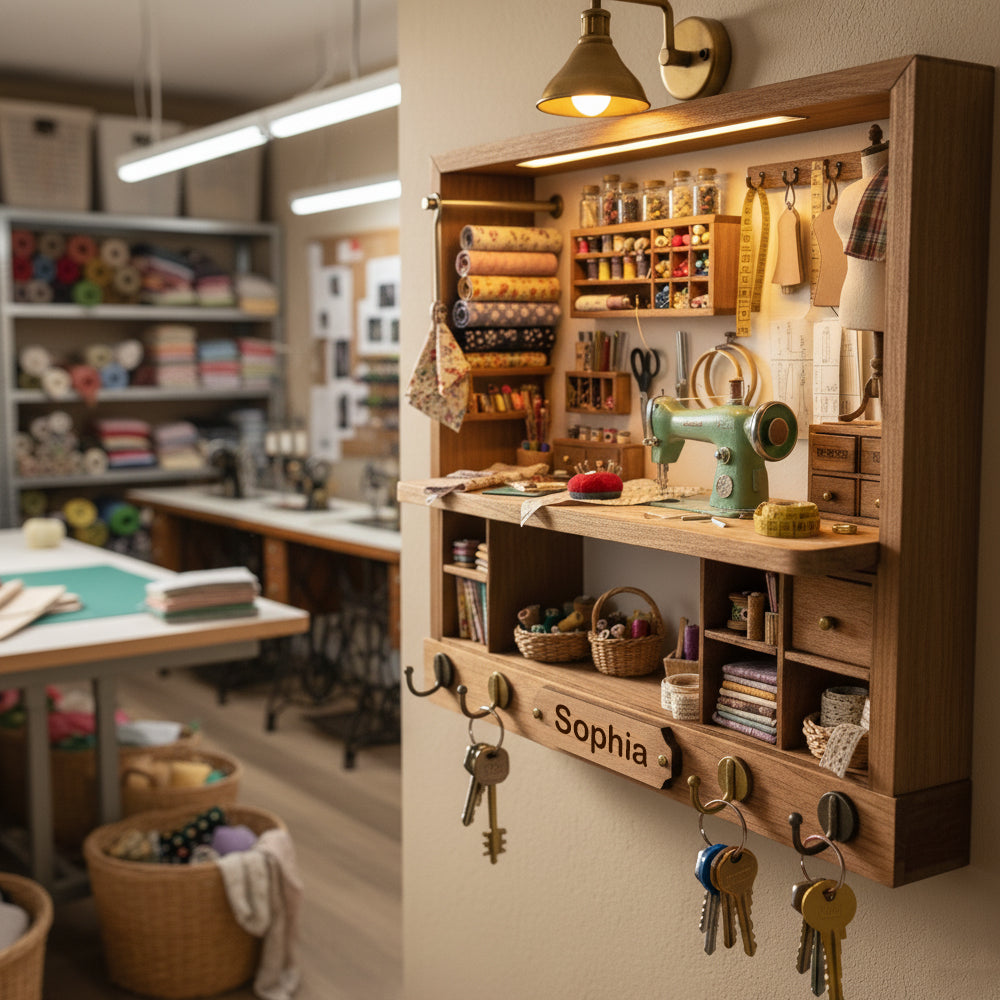 Sewing Nook Key Hanger - Personalized Gift For Sewing Lover 01HYTN111225-Homacus