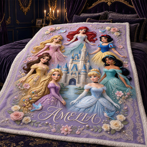 Lovely Fairy Tale Princesses Blanket - Personalized Gifts 04padt061026