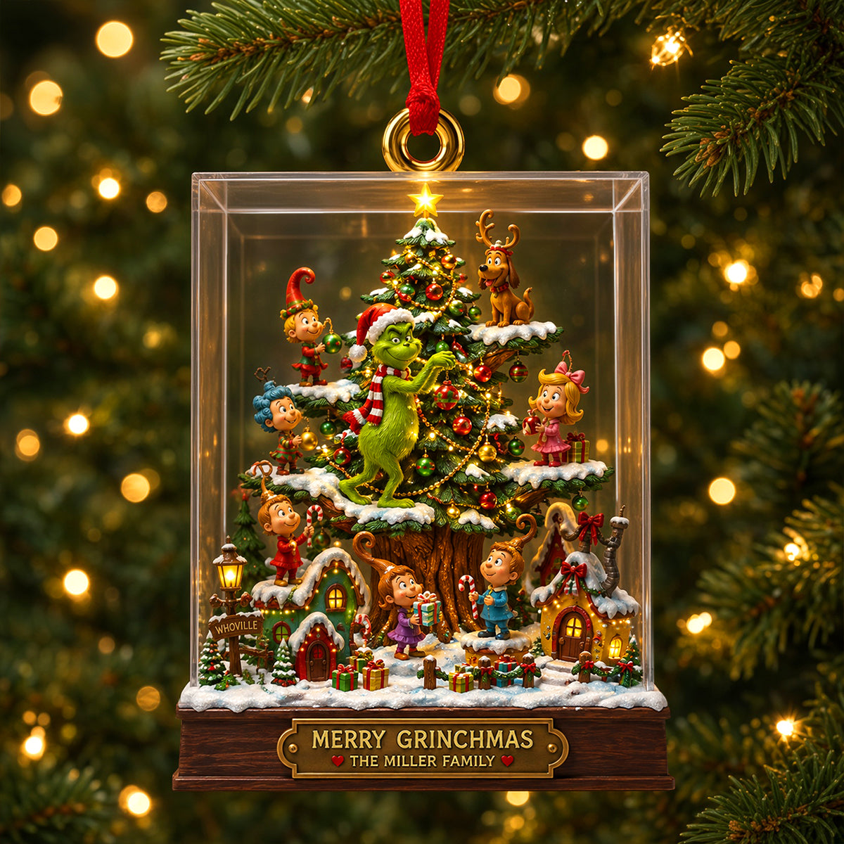 Whimsical Christmas Family Acrylic Ornament - Personalized Gifts For Family 03todh030926