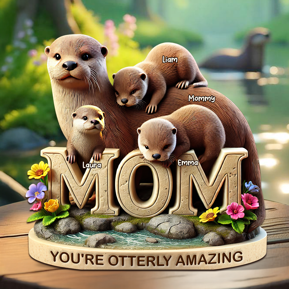 Otter Mom Plaque - Personalized Gifts For Mom 01hupu190425-Homacus