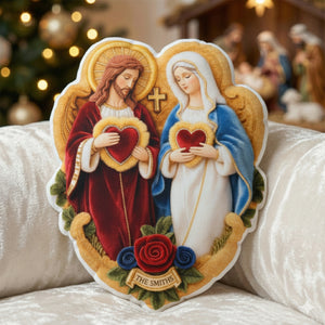 Sacred Hearts Christian Pillow - Personalized Gifts For Christian Family 02TGLU191225-Homacus