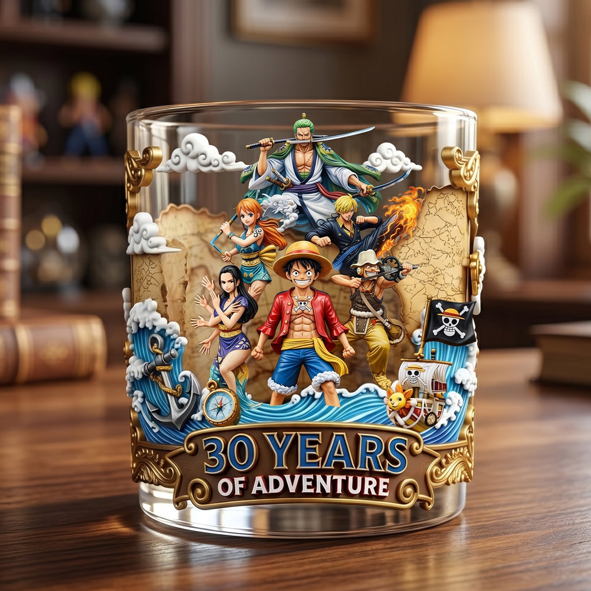 30 Years Of Adventure Round Glass - Personalized Gifts 01totn160626-Homacus
