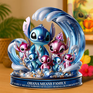 Blue Aliens Family Plaque - Custom Christmas Gifts For Family 01TGLU110425-Homacus