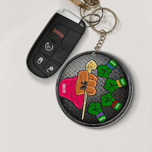 Personalized Gifts For Dad Keychain Fist Bump 05dnqn310523-Homacus