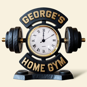 Home Gym Desk Clock Plaque - Personalized Gifts for Gym Lovers 03toqn260525-Homacus