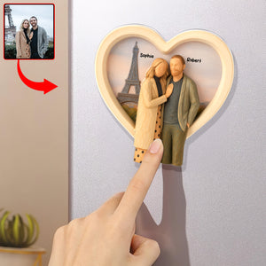 Couple Travel Fridge Magnet Custom Photo Gifts For Couple 09NAQN181125-Homacus