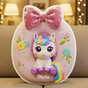 Unicorn Custom Shape Pillow Personalized Gifts For Kid 05PGDT171125-Homacus