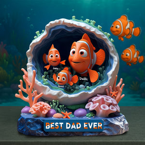 Personalized Gifts For Dad Acrylic Plaque, Best Clownfish Dad-Homacus