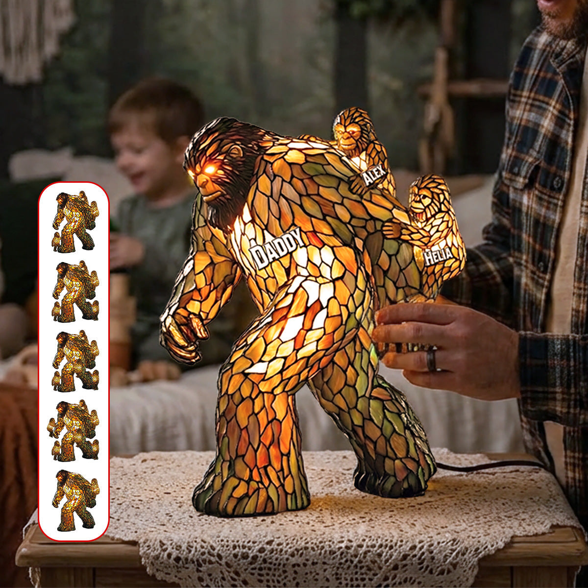 Papa Bigfoot Acrylic Light Box - Personalized Gifts For Dad 01NAMG270226-Homacus