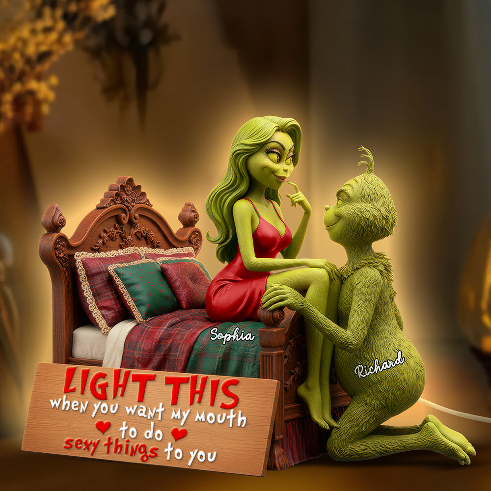 Cheeky Green Monster Couple Acrylic Light Box - Personalized Gifts For Couples 01KIQN061125-Homacus