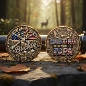 American Hunting Printed Metal Coin - Personalized Gifts For Grandpa 04pata020326-Homacus
