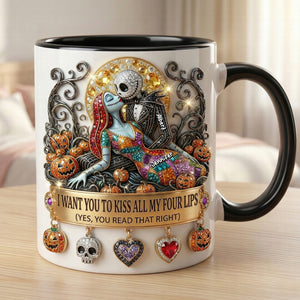 Kissing Skeleton Couple Coffee Mug - Personalized Gifts For Couple 01huqn301225-Homacus