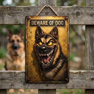 Beware Of Dog Print Metal Sign - Custom Photo Gifts For Dog Lover Metal Sign 01TGQN040326-Homacus