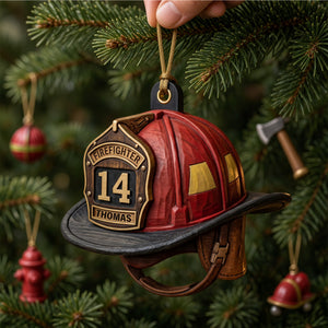 Firefighter Helmet Acrylic Ornament - Personalized Christmas Gifts For Firefighter 07pglu201026-Homacus