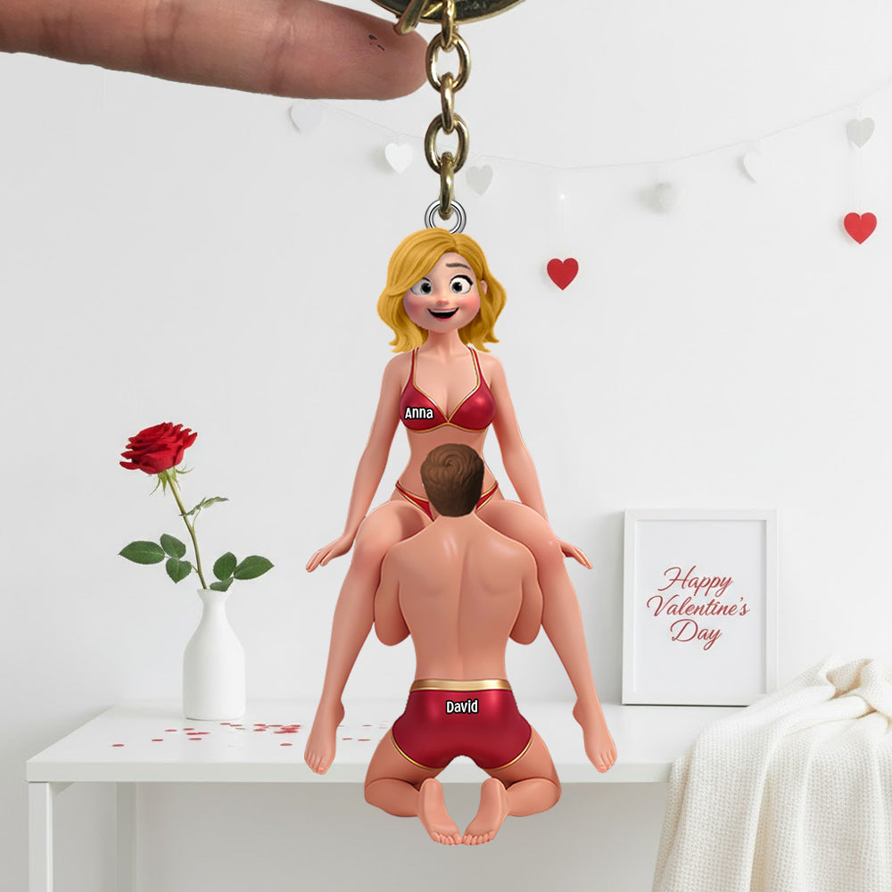 Playful Couple Acrylic Keychain - Personalized Gift For Couples 03OHTN200126-Homacus