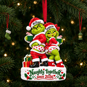 Furry Naughty Couple Ornament - Personalized Christmas Gifts For Couples 04tolu191026-Homacus