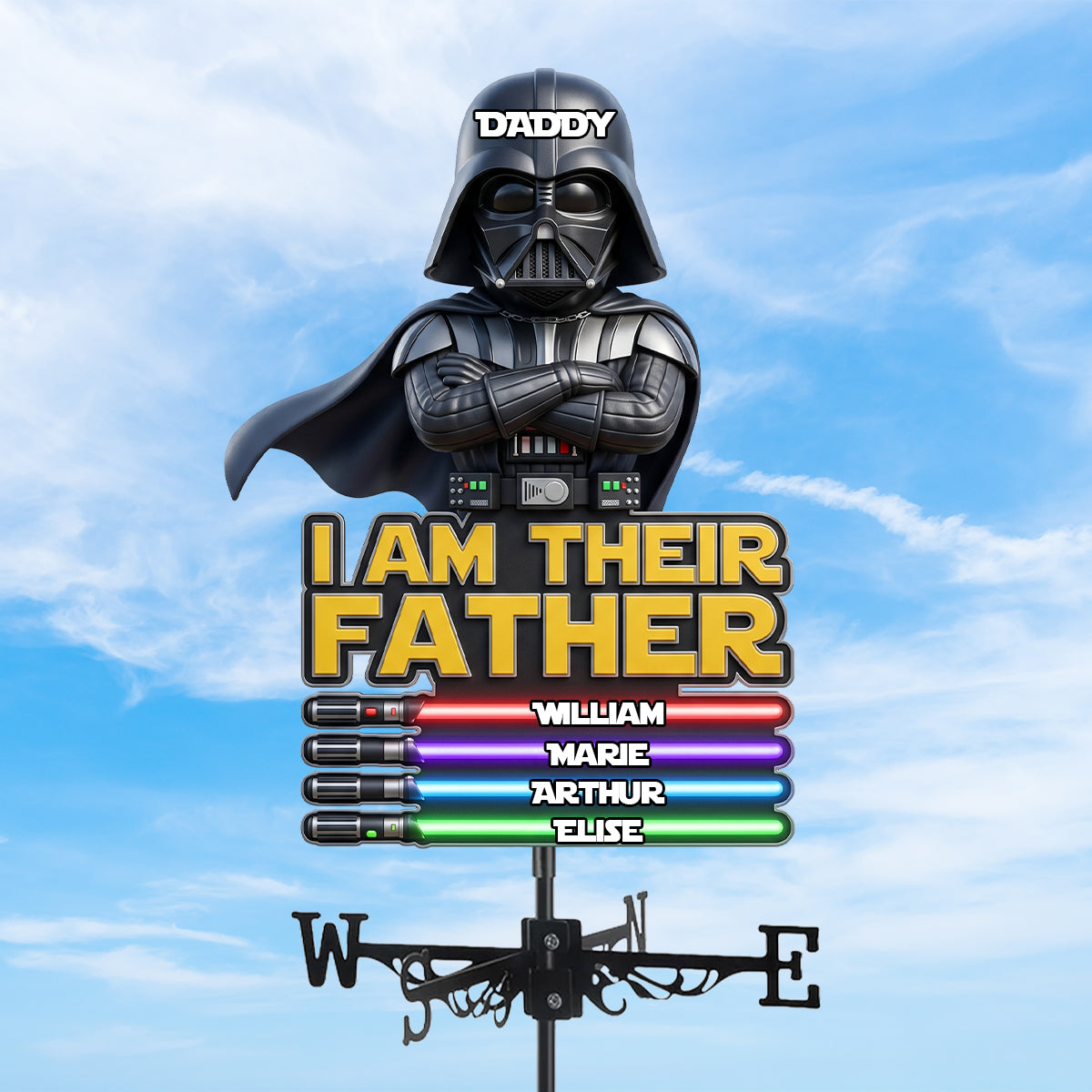 Futuristic Dad Metal Weather Vane - Personalized Gifts For Dads 01nadh140526-Homacus