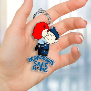 Personalized Gifts For Couple Keychain Police Couple 052OHMH180125HG-Homacus