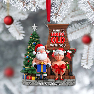 Funny Old Couple Ornament - Personalized Christmas Gift For Couple 02NALU190825-Homacus