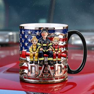 Proud American Firefighter Dad Magic Mug, Personalized Gifts For Firefighter Dads 01QHQN230526-Homacus