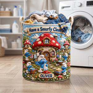 Blue Forest Friends Quilted Laundry Basket - Personalized Gifts 05hadh090726