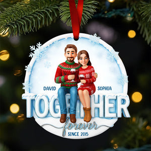 Couple Forever Christmas Ornament Personalized Gifts For Couple 01HUDT271025-Homacus