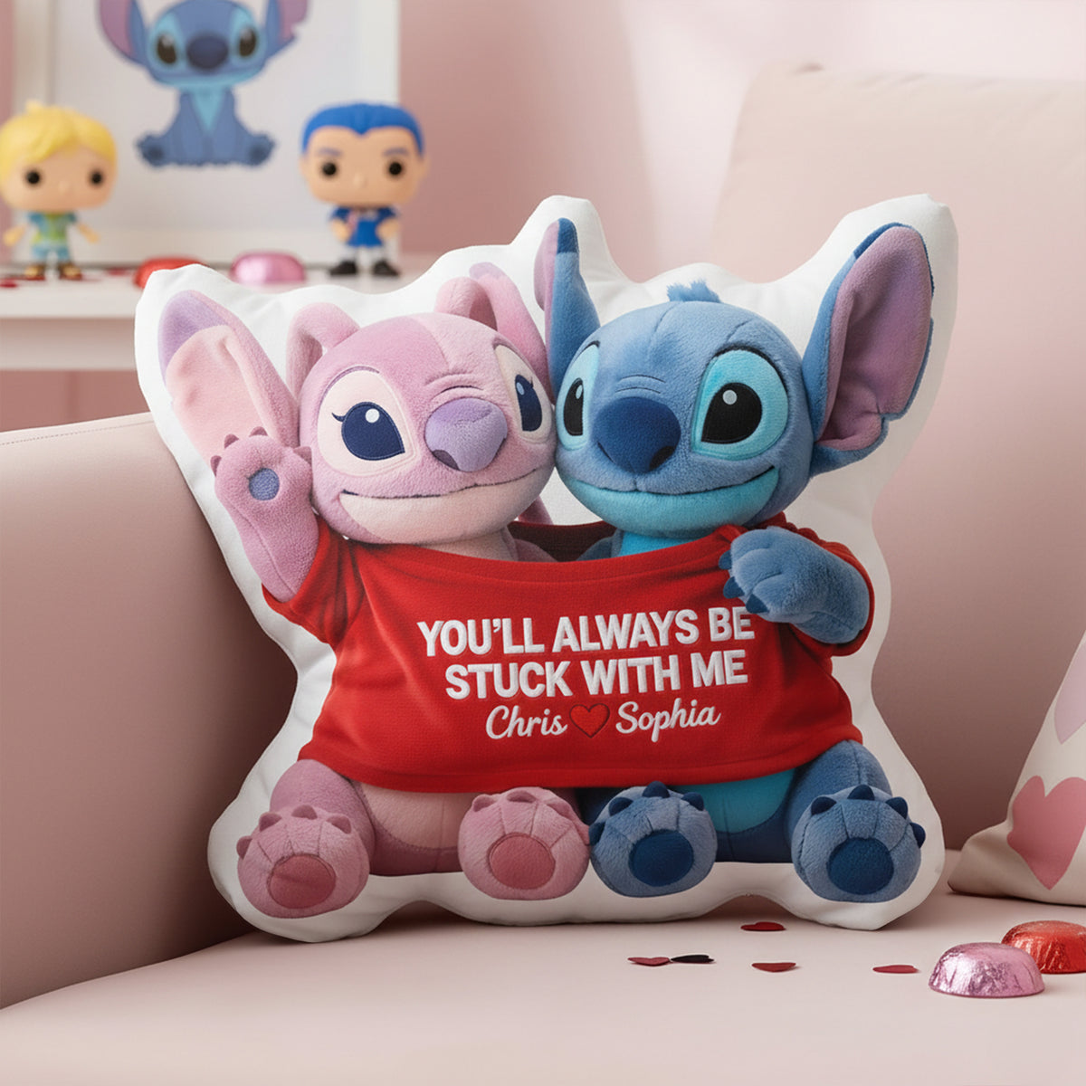 Playful Couple In Cute Shirt Shaped Pillow, Personalized Gifts For Couple 02qhlu111225-Homacus