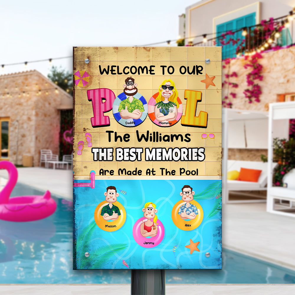 Personalized Gifts For Family Metal Sign Pool Memories 01XQMH160125PA-Homacus