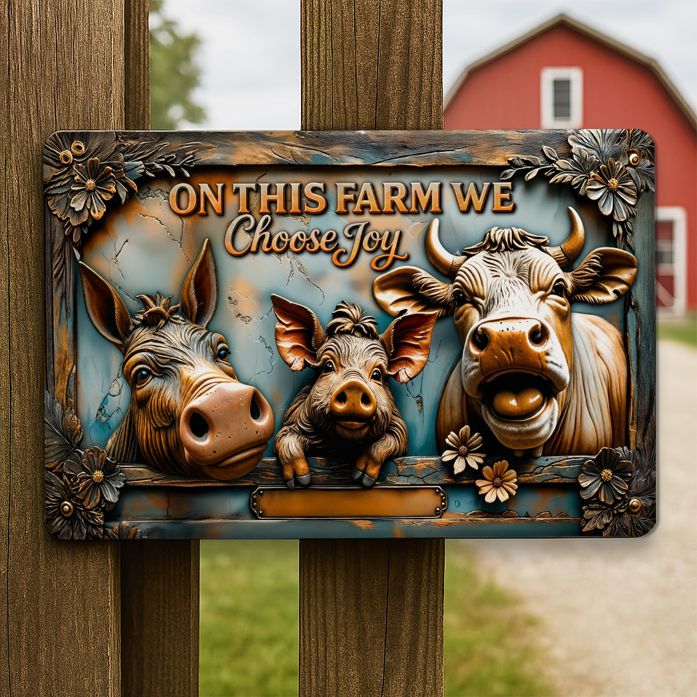 Fun Farm Animals Metal Sign - Personalized Gifts For Farmer 02qhpu200525-Homacus
