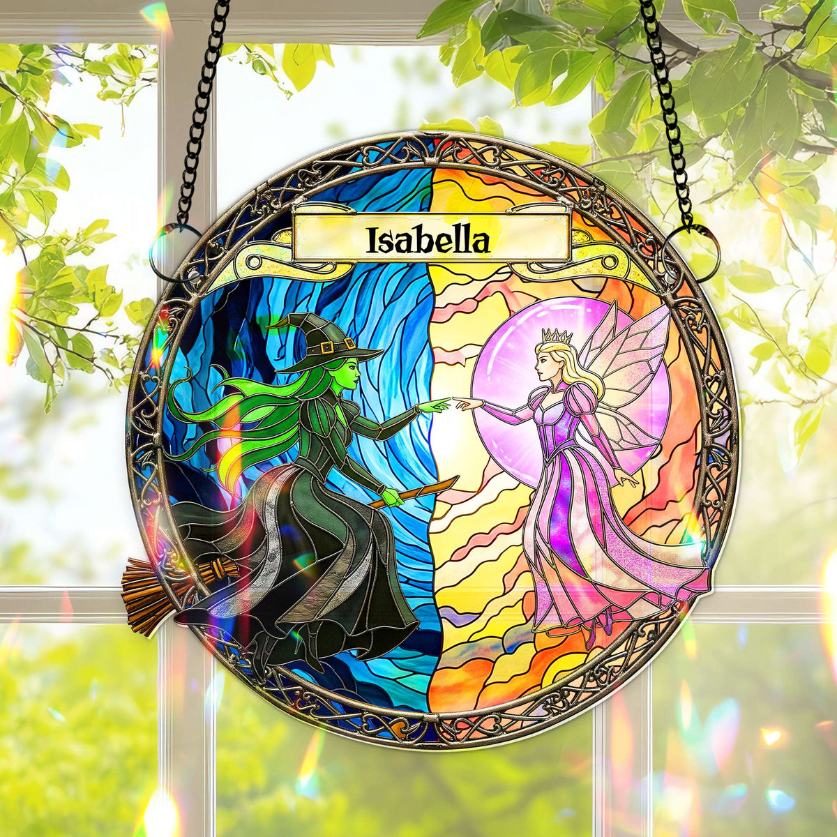Light x Shadow Witch Suncatcher - Personalized Gifts For Witch Lovers 05HYLU080825-Homacus