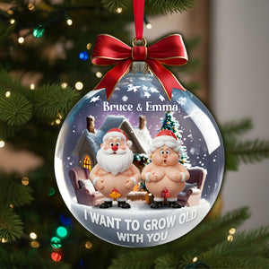 Funny Old Couple Personalized Gifts For Couple Christmas Ornament 06ohlu240925-Homacus