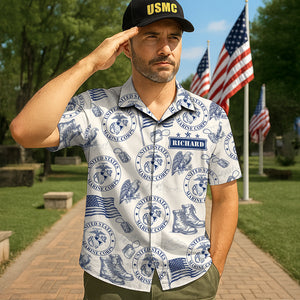 Bold Patriotic Hawaiian Shirt - Personalized Gifts For Soldier 02huqn210625-Homacus
