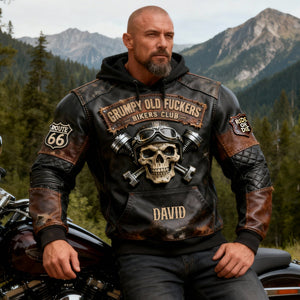 Vintage Biker Skull Hoodie - Personalized Gift For Bikers 05NALU230126-Homacus