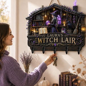 Mysterious Witch Lair Key Hanger, Personalized Gifts For Witch Lovers 04qhdt250726