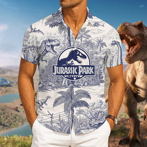 Toile de Jouy Style Hawaiian Shirt - Personalized Gifts For Dinosaur Lovers 03NALU260625-Homacus