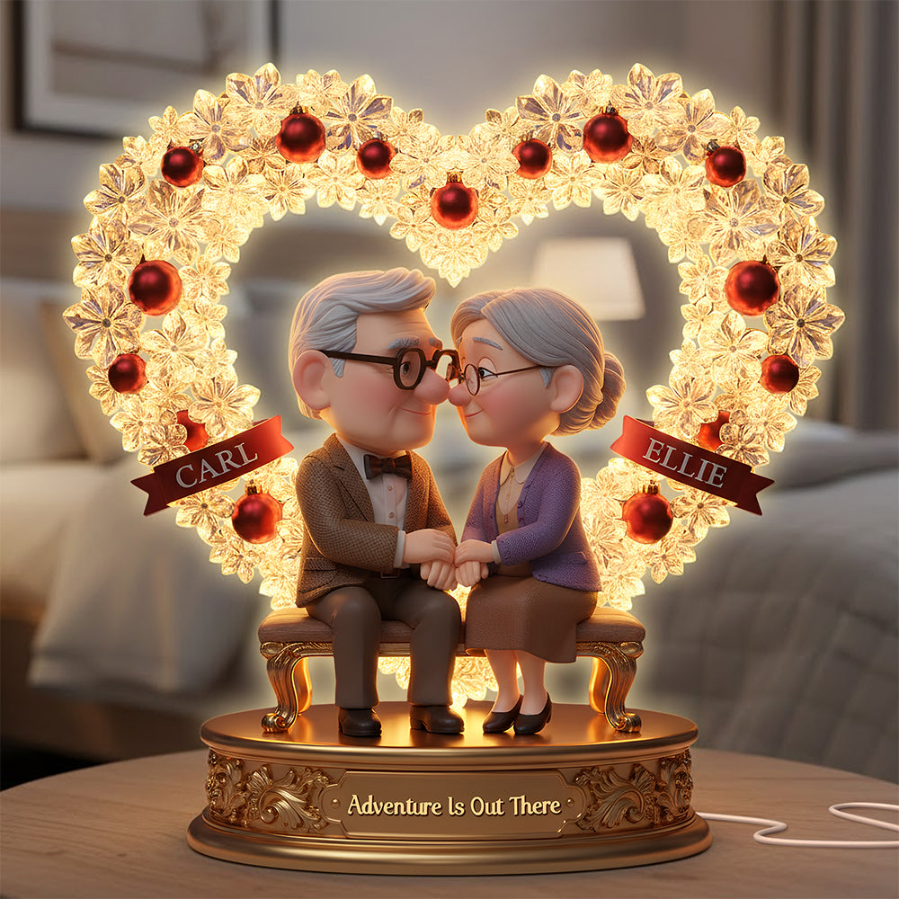 Romantic Old Couple Light Box, Personalized Gifts For Couple 04TODT281125-Homacus