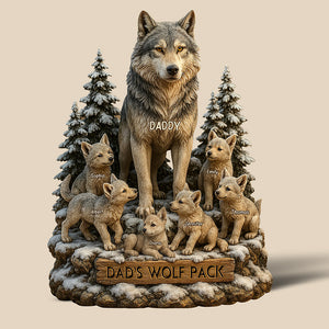 Wolf Dad Plaque - Personalized Gifts For Dad 01xqqn160425-Homacus
