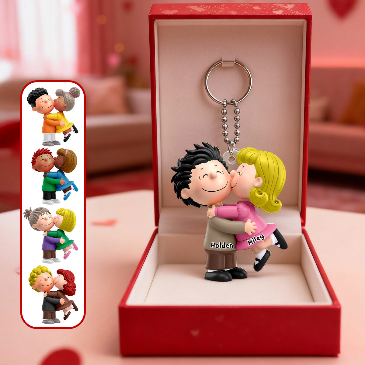 Cute Kissing Couple Acrylic Keychain - Personalized Gifts For Couples 06OHMG190126-Homacus